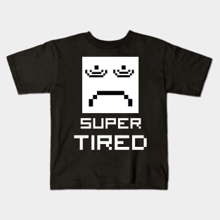 pixel face is super tired Kids T-Shirt